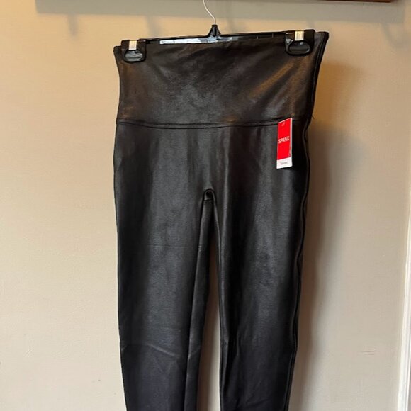SPANX Faux Leather Leggings - Black / L / Regular (NWT) - Picture 6 of 9
